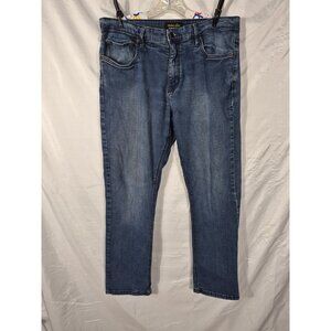 Urban Star Men's Blue Straight Leg Embroidered Premium Western Jeans Size 36x32